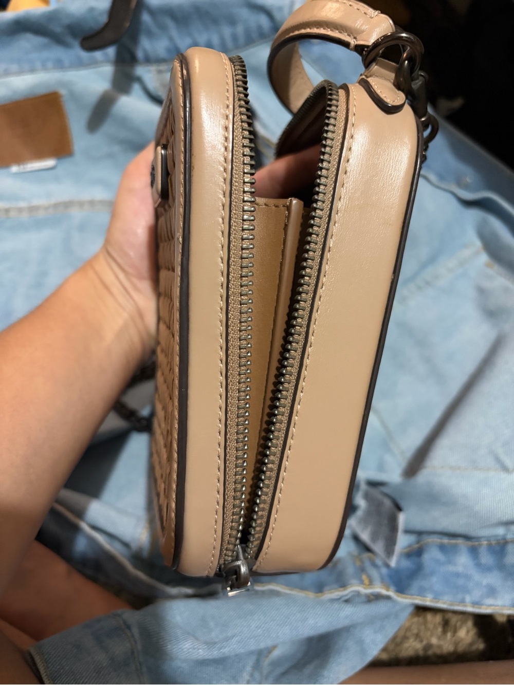 Coach bag taupe alie woven crossbody - Picture 2 of 6